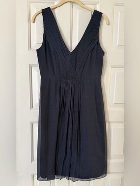 NWT J.Crew Navy Silk Chiffon Louisa Midi Dress 47993 Jenna Lyons Era